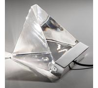 Fabbian Small Tripla crystal table lamp w/ LED, aluminium