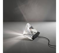 Fabbian Small Tripla crystal table lamp w/ LED, anthracite