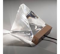 Fabbian Small Tripla crystal table lamp w/ LED, bronze