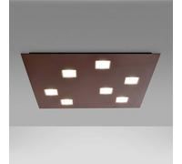 Fabbian Square Quarter LED ceiling lamp with 7 LEDs, brown