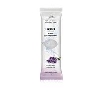 FabbPro Oshibori Moist Terry Cotton Refreshment Towels (25 Pack, 8 x 8 Inches) - White Scented Pre-moistened Towel to Use Hot or Cold (Lavender)
