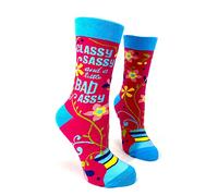 Fabdaz Classy Sassy and a Little Bad Assy Funny Novelty Crew Socks for Women, Multicolor, One size