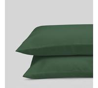 FABDREAMS 100% Organic Cotton Standard Queen Pillowcases | 400 Thread Count | Luxury Hotel Collection |GOTS Certified Long Staple Cotton|Smoother Than Egyptian Cotton|Set of 2-20" x 30"|Forest Green