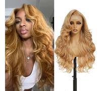 FABÉLLE Honey Blonde Lace Front Wig 26 Inches 13×6 130% Density Lace Front Wig Transparent Wavy Glueless Pre Plucked for Women with Baby Hair