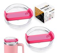 Fabenyok 20 OZ 30 OZ Tumbler Lid Replacement Fit for Stanley Cup, 2 Pack Clear Replacement Lids Fit for Stanley Travel Tumbler, Tumbler Covers for Stanley Cup Accessories (Clear - Hot Pink)