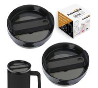 Fabenyok 30 OZ Tumbler Lid Replacement Fit for Stanley Cup, 2 Pack Replacement Lids Fit for Stanley Travel Tumbler, Spill Proof Tumbler Covers for Stanley Cup Accessories (Opaque - Black)