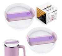 Fabenyok 30 OZ Tumbler Lid Replacement Fit for Stanley Cup, 2 Pack Replacement Lids Fit for Stanley Travel Tumbler, Spill Proof Tumbler Covers for Stanley Cup Accessories (Opaque - Purple)