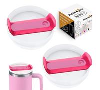 Fabenyok 30 OZ Tumbler Lid Replacement Fit for Stanley Cup, 2 Pack Replacement Lids Fit for Stanley Travel Tumbler, Spill Proof Tumbler Covers for Stanley Cup Accessories (Opaque - Hot Pink)