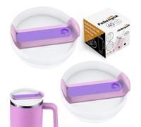 Fabenyok 40 OZ Stanley Cup Lid Replacement, 2 Pack Clear Spill Proof Covers for Travel Tumbler Accessories (Opaque - Purple)