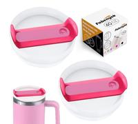 Fabenyok 40 OZ Tumbler Lid Replacement Fit for Stanley Cup, 2 Pack Replacement Lids Fit for Stanley Travel Tumbler, Spill Proof Tumbler Covers for Stanley Cup Accessories (Opaqu - Hot Pink)