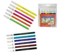 FABER CASTEL - 12 Fiber-Tip Colour Markers Sketch Pens Draw Paint Art Craft
