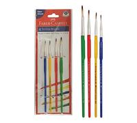 FABER CASTEL 4 Tri-Grip Easy Use Brushes Round Synthetic Hair - Size 0 2 4 6