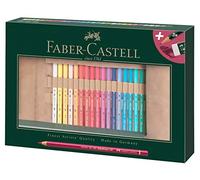 Faber-Castell Leather Roll of 30 Polychromos Blendable Lightfast Drawing and Colouring Pencils for Artists Beginners Professionals Students, Crafts, Colouring, Artwork, Soft Waterproof Oil Chalk Lead