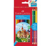 Faber-Castell 110312 Colour Pencil with 3 Bi-Colour Pencil/Sharpener (Pack of 12)