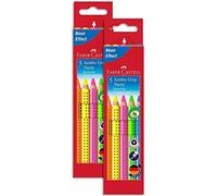 Faber-Castell 110994 Jumbo Grip Neon Colouring Pencils, Pack of 5 (2 Packs, Colouring Pencils)