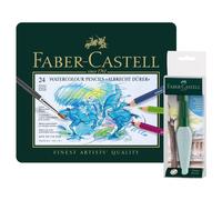 Faber-Castell 117590 Watercolour Pencils Albrecht Durer 24 Metal Case Art and Graphic Water Tank Brush