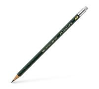 Faber-Castell 119200 - Castell 9000 Pencil with Eraser Tip, HB Hardness B mit Gummitip Green