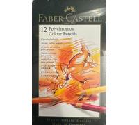 Faber-Castell 12 Polychromos Colour Pencils Assorted Colours Artist Tin Set NEW