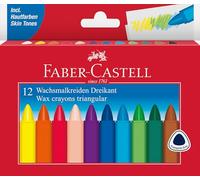 Faber Castell 12 Triangular Wax Crayons