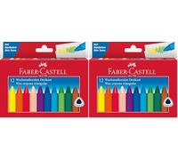 Faber Castell 12 Triangular Wax Crayons (Pack of 2)