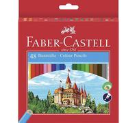 Faber-Castell 120148 Environmentally-Friendly Colouring Pencils 48-Pack Sharpener Cardboard Box Castle