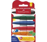 Faber-Castell 120409 Wax Crayons from 3 Years, Finger Crayons, 6 Colourful Chalks
