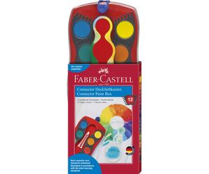 Faber Castell 125030 Connector Paint Box Colours Including Opaque White, red, 12