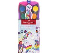 Faber-Castell 125035 Unicorn Connector Watercolour Box with 12 Colours Including Opaque White Tube and Sticker