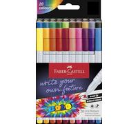 Faber-Castell 155318 - Boldpen pen set, 20 grip pens with a line width of 1 mm, washable ink