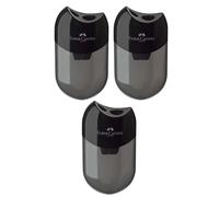 Faber-Castell 183500 double sharpener, case colour: black/transparent (3 sharpeners)