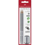 Faber-Castell 183797 Grip 2001 Pencil and Mini Sharpener, Silver