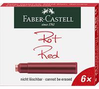 Faber-Castell 185514 Standard Ink Cartridges Pack of 6 Red