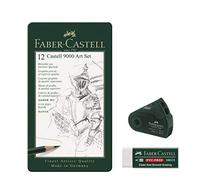 Faber-Castell 188121 Eraser 7081 N PVC-Free, Plastic (Case of 12 + Eraser + Double Sharpener)