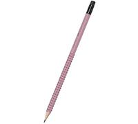 Faber-Castell 2001 Graphite Pencil Grip with Eraser in Box 12-Pieces, Rose