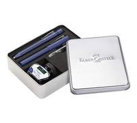 Faber-Castell 201506 Gripset 2011 Grip Fountain Pen Nib M One Ballpoint Pen Including Ink and Converter Blue