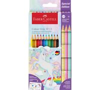 Faber-Castell 201542 Colouring Pencils Set Unicorn 13 Pieces Shatterproof Includes 3 Sparkle Pastel Pencils and Unicorn Stickers