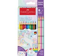 FABER-CASTELL Grip Colour Pencils - Unicorn (Pack of 10) + 3 Pastel - NEW