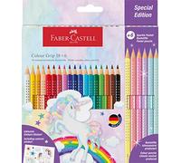 FABER-CASTELL Grip Coulour Pencils - Unicorn (Pack of 18) + 6 Pastel - NEW
