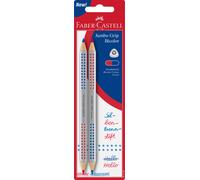 Faber-Castell 201734 Jumbo Grip Bicolour Hyphenate Pen, 2 Pens, Red and Blue Sin