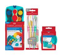 Faber-Castell 205036 Paint Set Connector with Watercolour Box, 4-Piece Brush Set and Brush Cup