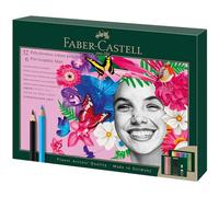 Faber-Castell 210053 Drawing Set 40 Pieces with Polychromos Colouring Pencils and Pencils Pitt Graphite Matt, Includes Sharpener and Eraser