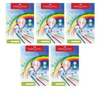 Faber-Castell 212049-5 - Colouring Pad DIN A4, FSC Mix, 100 Sheets, 5 Pads