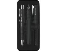 FABER-CASTELL 241050 Poly Pen Writing Set with Ballpoint Pen and Fountain Pen Black