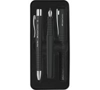 FABER-CASTELL 241050 Poly Pen Writing Set with Ballpoint Pen and Fountain Pen Black
