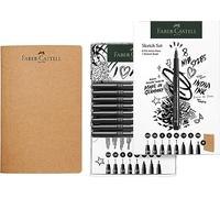 Faber-Castell 267102 Sketch Set 9 Pieces with Sketch Book and Ink Pens Pitt Artist Pen