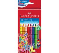 Faber-Castell 280922 Jumbo Colouring Pencils Set, 10 Pieces, Shatterproof, for Children and Adults