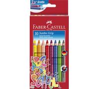 Faber-Castell 280922 Jumbo Colouring Pencils Set, 10 Pieces, Shatterproof, for Children and Adults