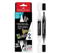 Faber-Castell 285503 Black Edition Shake & Paint Acrylic Markers, Set of 2 Black & White Acrylic Markers, Double Tip 3mm & 1.0mm, Waterproof, Multi-Surface Acrylic Markers