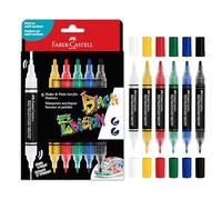 FABER-CASTELL 285507 - Acrylic Marker Shake&Paint Black Edition, 6 Acrylic Pencils, Marker with 2 Round Tips (3 mm & 1 mm)