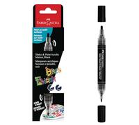 Faber-Castell 285598 - Shake&Paint Black Edition acrylic marker, black acrylic pen, marker with 2 round tips (3mm and 1mm)